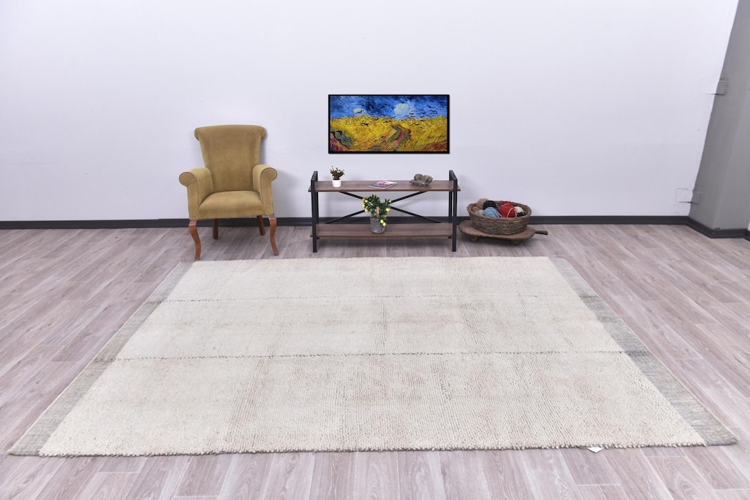 7x9 Sky Blue Wool Runner Rug, Modern Runner 7x9 2x9 2x10 Runners Wool ...