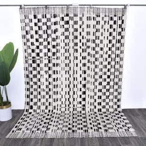 9x10 White & Black Wool Area Kilim Rug, 9x10 Oversize Kilim Rug, 9x10 Large Striped Kilim, 9x10 Mid - Century Striped Rug, 9x10 Rug for Gift