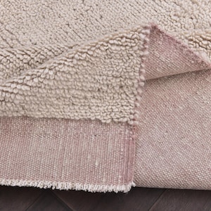 8x10 mjukrosa ullmatta med textur, kelimmatta i ulljute, handgjord kelimmatta i jute, rosa färg, anpassad storlek