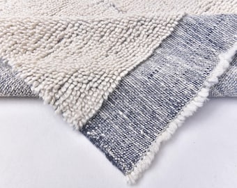Blue Rug, Large Blue Rug, Oversize Blue Rug, Oversize Blue Rug, Thick Wool Blue Rug, Neutral Blue Handmade Wool Rug, Soft Pastel Bohemian