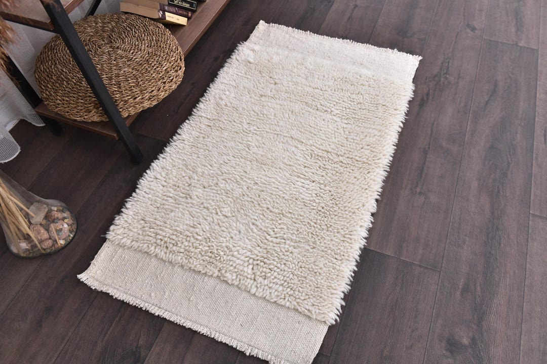2x4 Shag Soft Kilim Rug, 2x4 Accent Rug, Wool Jute Naturel Rug, 2x4 ...