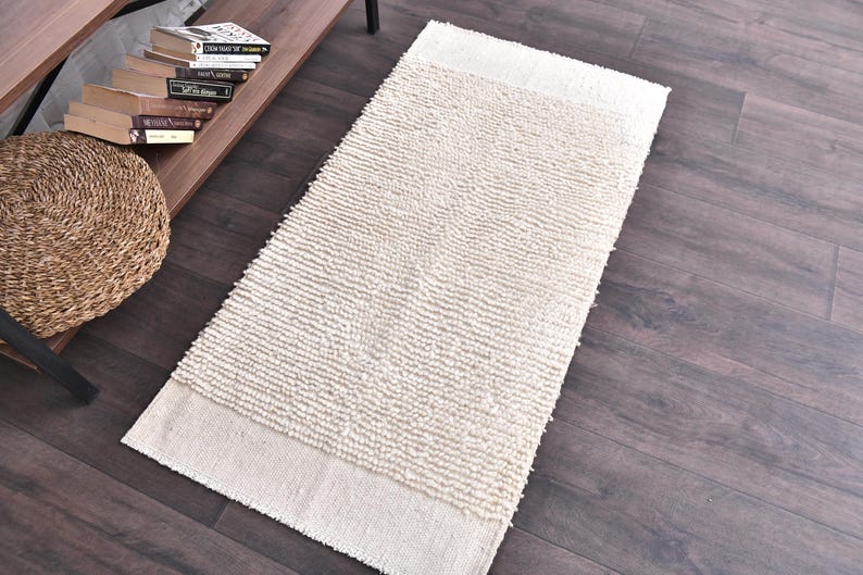 2x4 Soft White Doormat Rug, 2x4 Handwoven Loop Pile Rug, 2x4 Boho ...