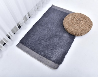 2x3 Steel Blue Scandinavian Styled Rug, 2x3 Doormat Rug 2x3 Soft Wool Handmade Accent Rug 2x3 Rugs For Bedroom, Soft Pastel Accent Rug,