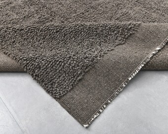 Alfombra de 23x25 cm, Kilim de 23x25 cm, Kilim moderno gris acero de 23x25 cm, Kilim de yute y lana hecho a mano, Estilo bohemio moderno, Alfombra a medida
