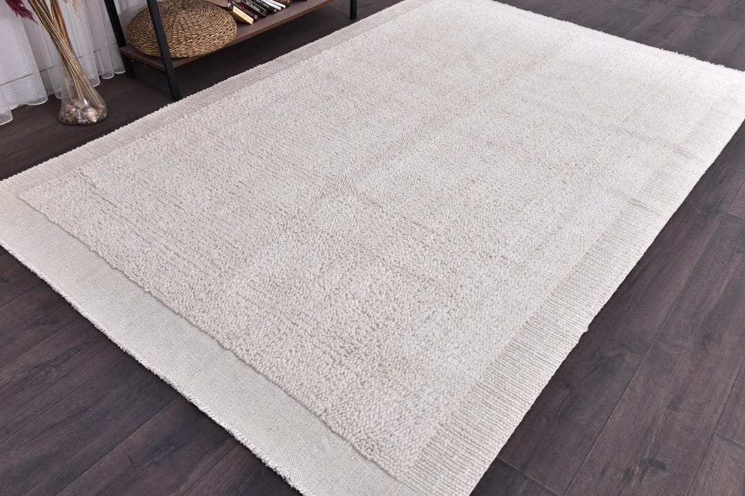 6x8 Wool Borders Accent Rug, 6x8 Kilim Rug, 6x8 Soft Wool Jute Kilim ...
