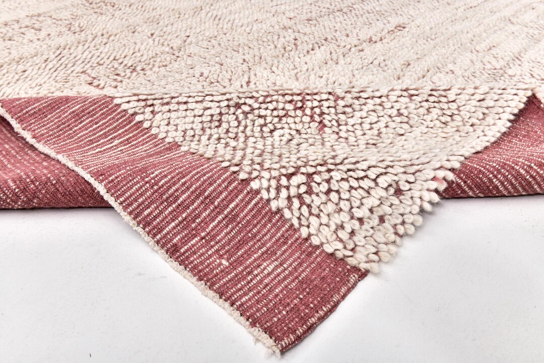 8x9 Rug 8x9 Navajo Red Area Rug, 8x9 Soft Wool Jute Kilim Rug, Wool Hand Woven ...