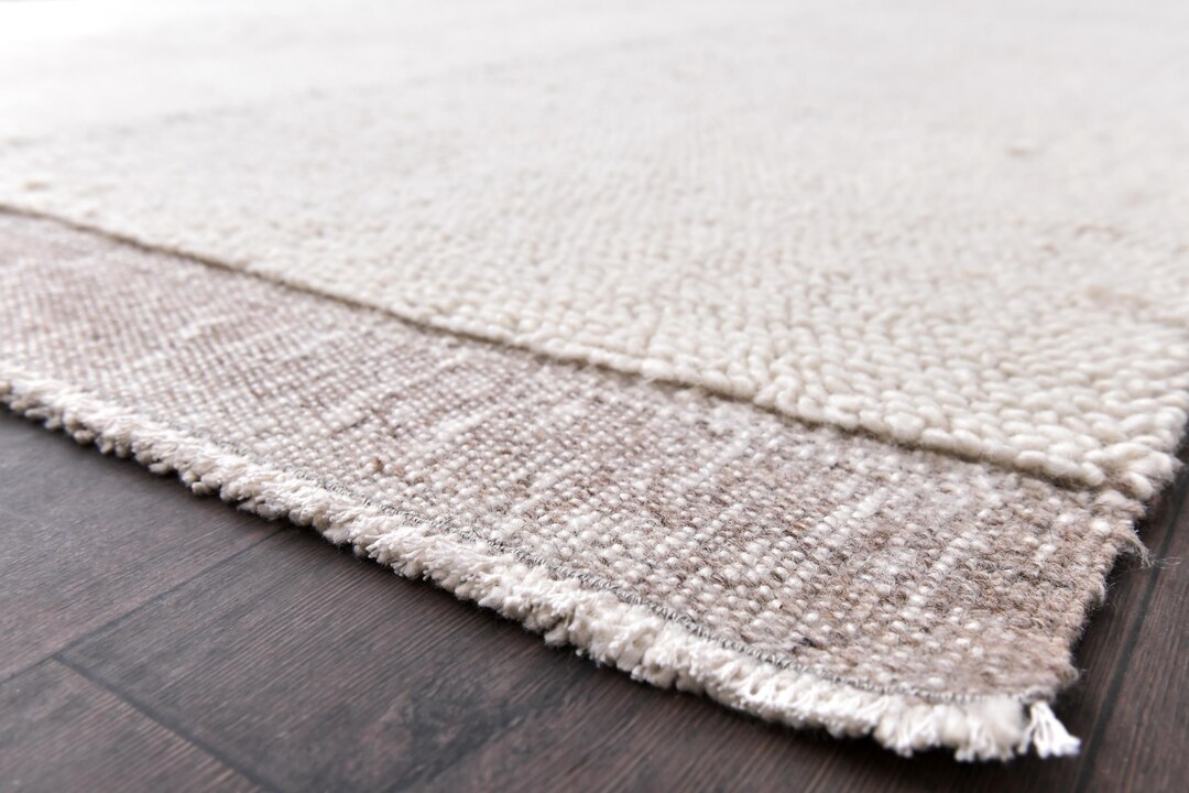 9x10 Moroccan Brown & Beige Modern Soft Wool Rug, Bohemian-decor Wool ...