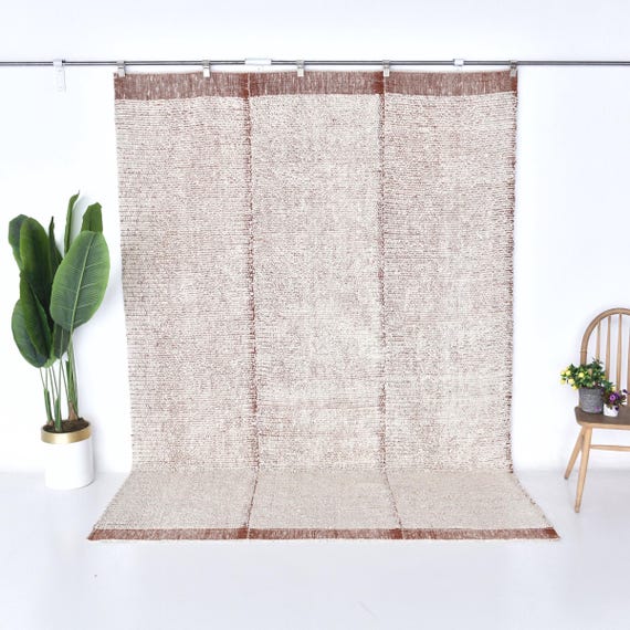 8x10 Area Rug, Moroccan Rug Terracotta, 8x10 Moroccan Rug, Berber Rug, Beni Ourain Rug, Handmade Wool Rug, 8x10 Wool Rugs, Large Area Rug