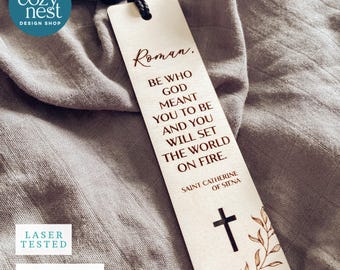 Christian Bookmark Gift SVG: Catholic Laser Cut File (SVG,DXF, Digital Download)