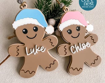 Gingerbread Christmas Ornament SVG: Laser Cut File SVG, DXF (Digital Download)