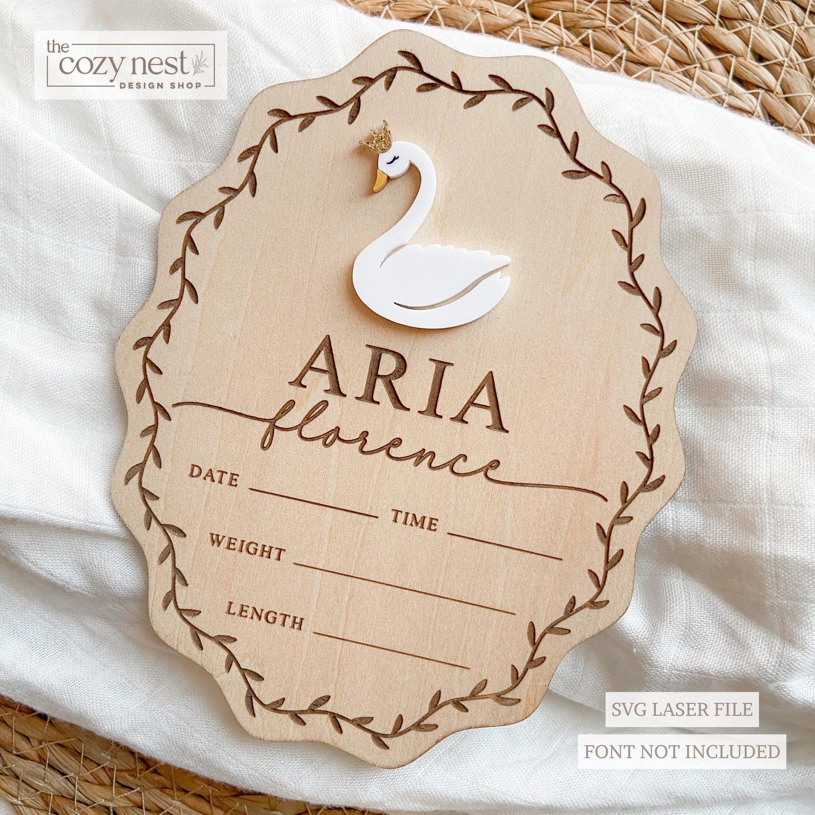 Bestselling SVG Bundle Laser Cut Files Baby Name Birth Announcement ...