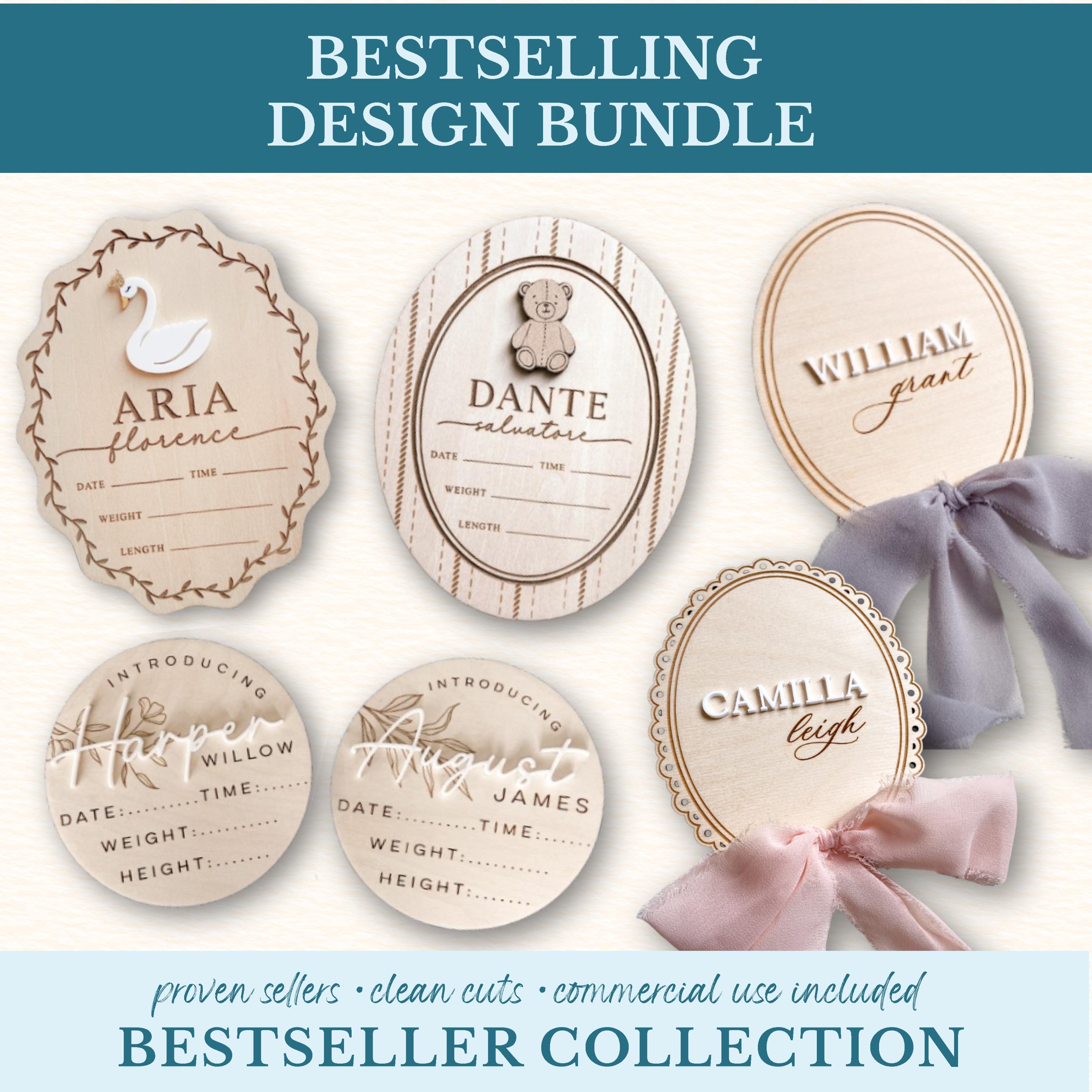 Bestselling SVG Bundle Laser Cut Files Baby Name Birth Announcement ...