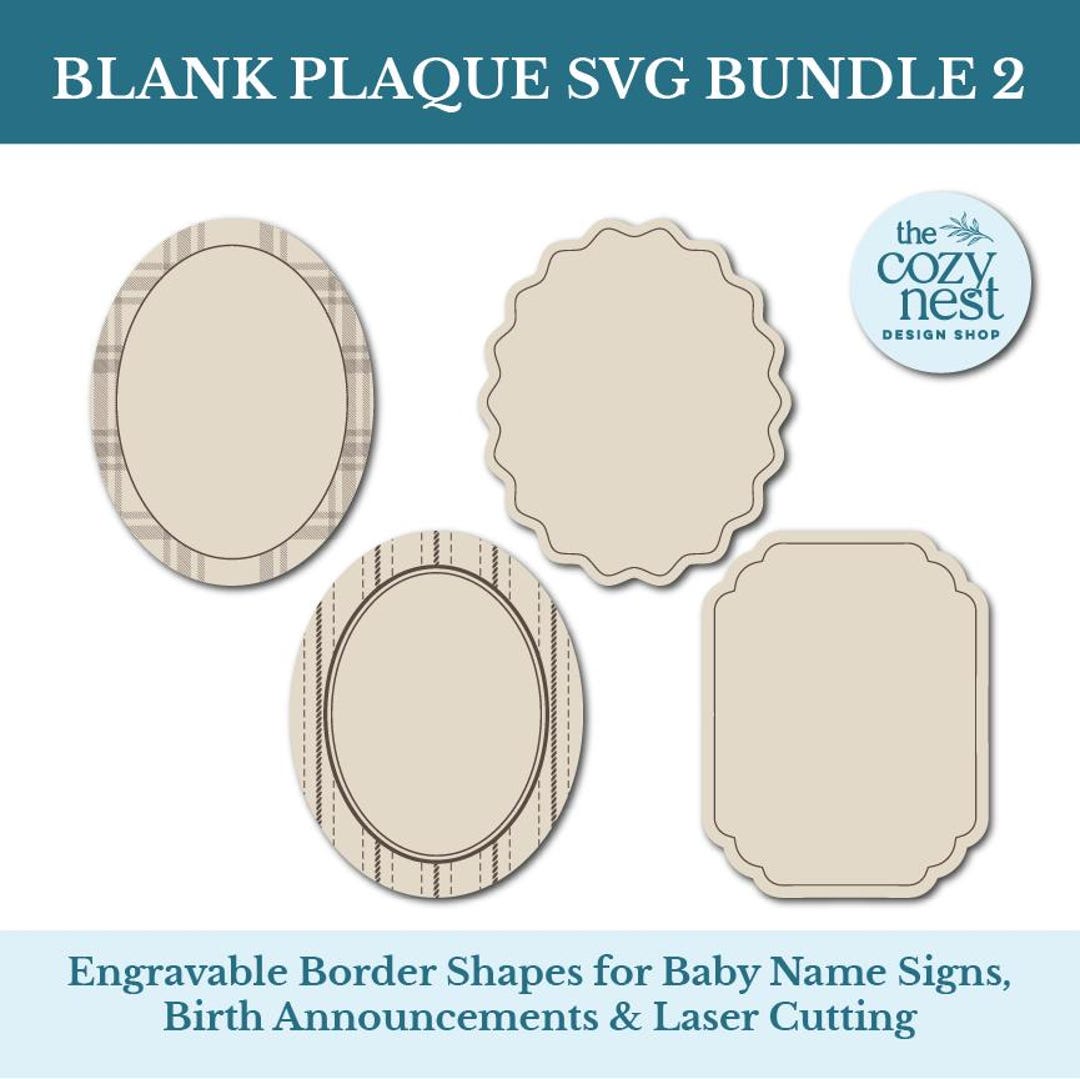 SVG Plaque Bundle 2 Decorative Frame Blanks for Signs and Laser ...
