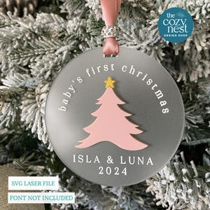 Baby's First Christmas Ornament SVG: Laser Cut File SVG, DXF (Digital Download)