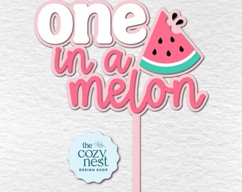 First Birthday Cake Topper SVG Melon: Laser Cut File (Digital Download)