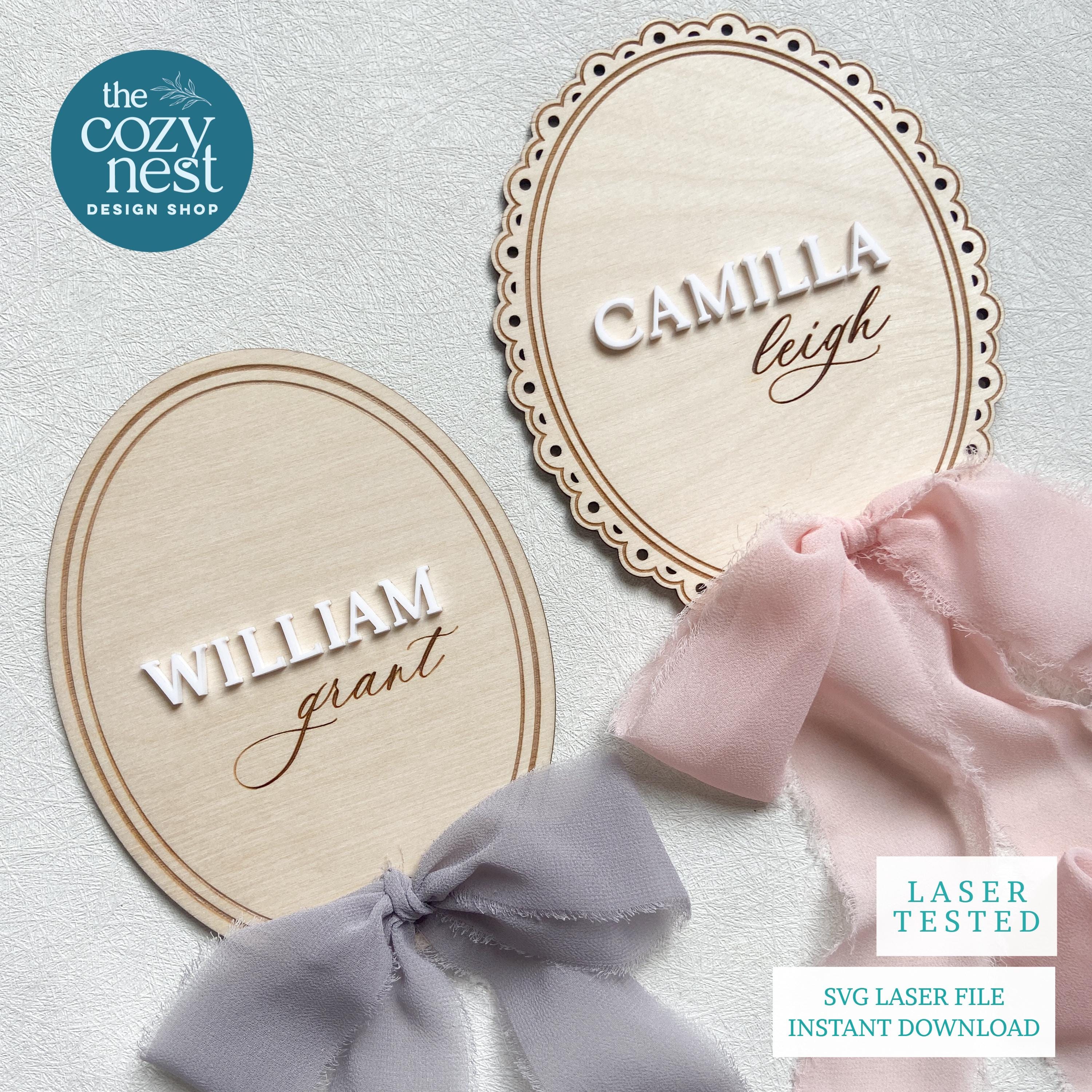 Bestselling SVG Bundle Laser Cut Files Baby Name Birth Announcement ...