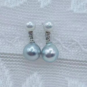 Aurora Akoya Pearl Earrings: 18K Gold Sterling Silver Studs