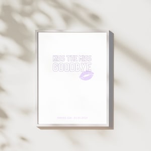 Kiss the Miss Goodbye Poster | Directly printable | Bachelorette party | memory | Poster bachelor party | Personalizable