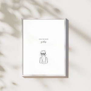 Kiss the Miss Goodbye – Printable Hen Party Poster | Perfect souvenir for the hen party | DIN A4 poster