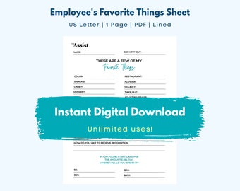 Lista de cosas favoritas de los empleados / 1 página Descargar PDF