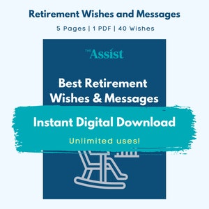 Retirement Wishes and Messages | PDF Printable Instant Download