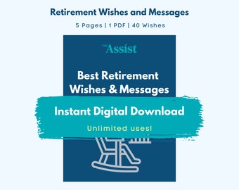 Deseos y mensajes de jubilación / Descarga instantánea imprimible en PDF