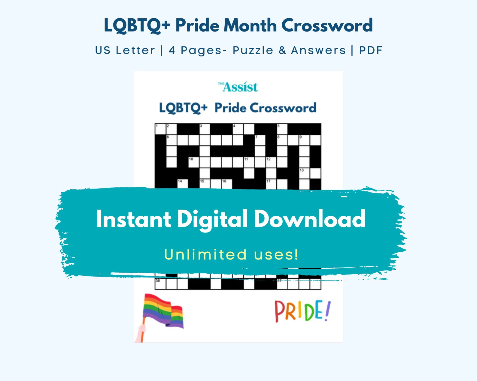 LGBTQ Pride Crossword Puzzle Pride Month 2 pages Puzzles Etsy LGBTQ Pride Crossword Puzzle Pride Month 2 pages Puzzles Etsy