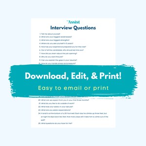 Job Interview Questions Employee Hiring & Onboarding PDF Printable Instant Downloadable image 2