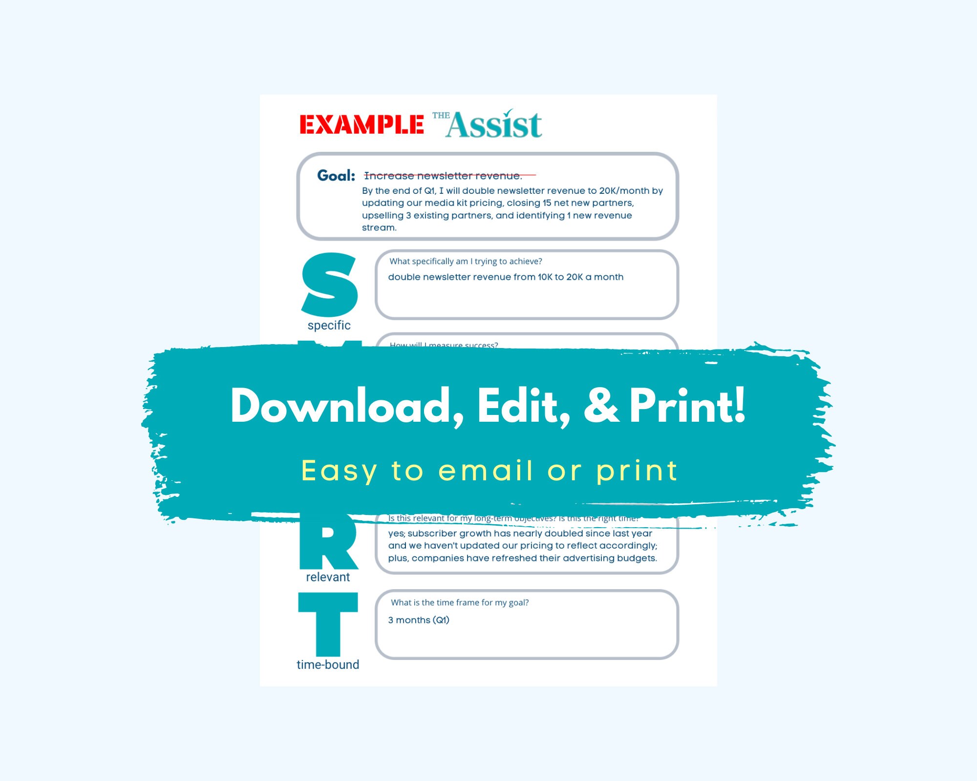 Smart Goals Examples List.pdf SMART Goals Template With Example | Goals Planner, Goal Setting ...