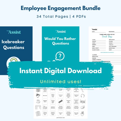 Employee Engagement Activity Bundle 34 Page PDF Download - Etsy