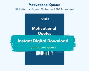 Citas motivacionales / 33 citas positivas para la motivación diaria / Descarga instantánea en PDF