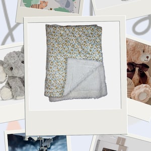 Wrap Your Baby in a Burst of Sunshine - Personalized Yellow Flower Minky/Sherpa Baby Blanket with optional gift add-ons!