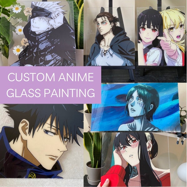 Peinture sur verre anime personnalisée