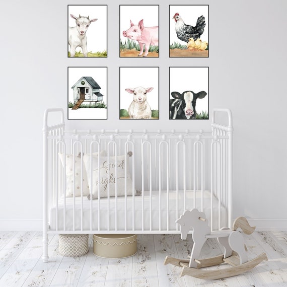 Farm Animal Prints Farm Nursery Art Baby Farm Animal Prints Etsy