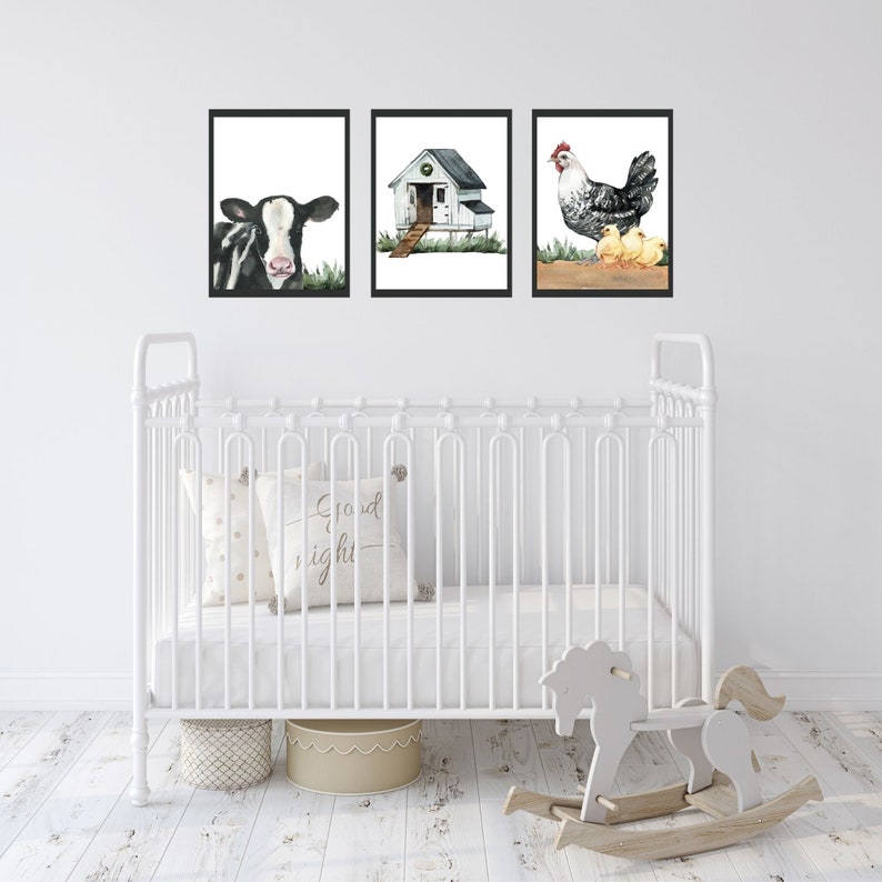 Farm Animal Prints Farm Nursery Art Baby Farm Animal Prints Etsy