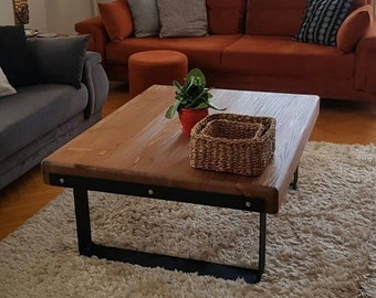 Solid Wood Coffee Table, Walnut Wood Coffee Table, Custom Rustic Coffee Table, Rectangle Wood Coffee Table, Square Coffee Table