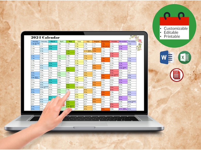 2025 Editable Calendars - Customizable, Printable - Microsoft Word ...