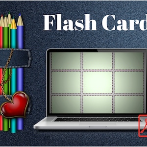 Editable Flash Cards - Customizable and Printable PDF Format - Instant Digital Download