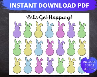 Bunny Tail Reward Chart | Printable Bunny Reward Chart | Kids Habit Tracker | Kids Reward Chart