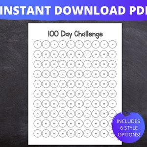 100 Day Challenge Chart | 100 Day Challenge Tracker