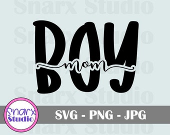 Boy Mom SVG, Mom of Boys, Mom Life, arquivos de corte digital para Cricut, Boy Mama SVG, PNG, jpg