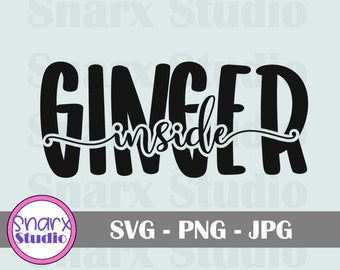 Ginger Dentro do engraçado arquivo de corte digital SVG, Gingers se divertem mais, Etiqueta de advertência SVG, Decalque de carro, JPG, png