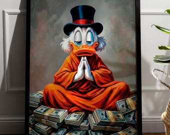 Scrooge McDuck Money Meditation (Print Poster)