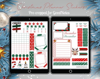 Christmas Planner Stickers - Pre-cropped for GoodNotes - Digital Stickers