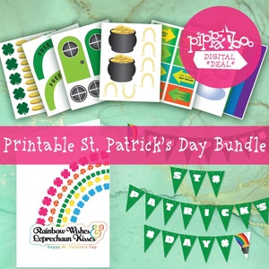 Value Bundle | Leprechaun Trap Kit | St. Patrick&#39;s Day Banner & Card | for  Home or School Projects | Digital Download | Printable