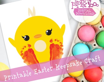 Baby Chick Hand/Footprint Keepsake Craft for Baby & Kids | Easter | Printable | Letter Sized Paper | Easy DIY Gift | Digital Download