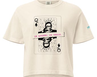Maglietta Ruth Bader Ginsburg Regina di Picche / Citazione "Le donne appartengono a tutti i luoghi" / In Queens We Trust / Top in cotone tinto in capo dalla vestibilità ampia
