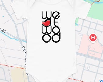 New to the Neighborhood WESTWOOD Baby Onesie | Cute Cardinal Logo Infant Bodysuit | Local Pride Baby Shower Gift