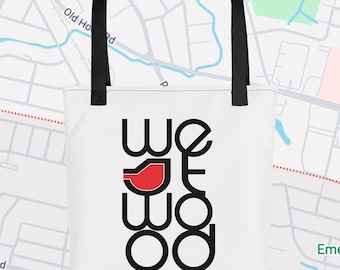 WESTWOOD NJ Logo Tote Bag | Cardinal Canvas-Style Shoulder Bag | Trendy Eco-Friendly Shopping Bag
