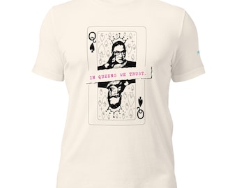 Maglietta RBG, maglietta con la regina di picche, maglietta con grafica "In Queens We Trust", maglietta unisex morbida con citazione di Ruth Bader Ginsburg, regalo femminista